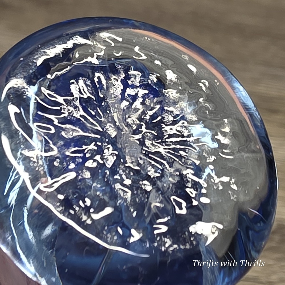 Vintage Blue Angel Fish Figurine 3.75" Hand Blown Glass Art Controlled Bubble - Picture 11 of 11